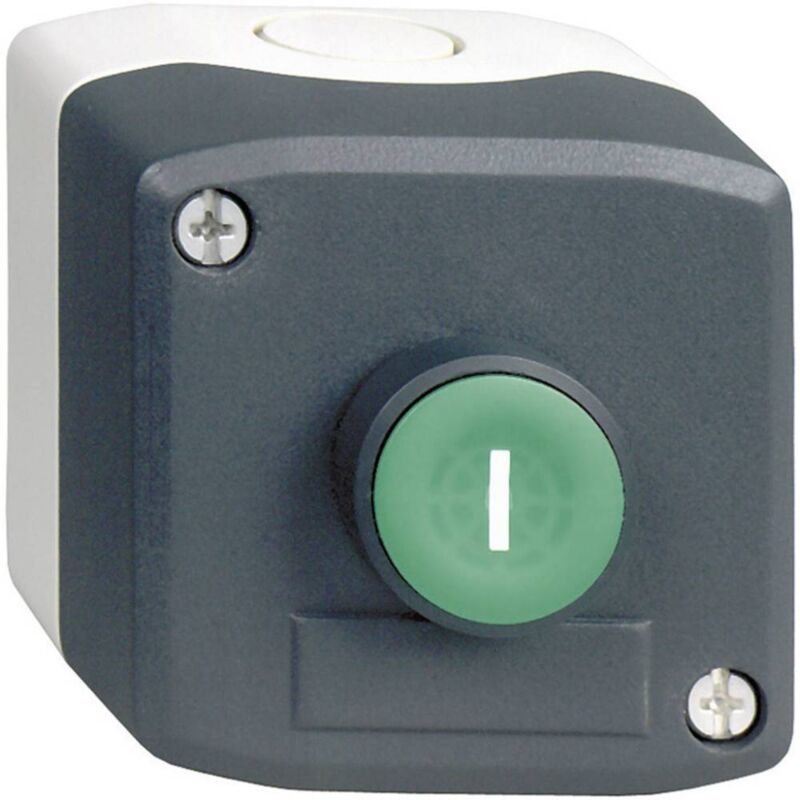 foto del prodotto schneider electric xald102 harmony xald102 pulsante nell alloggiamento 1 tasto verde sblocco a pressione 1 pz.