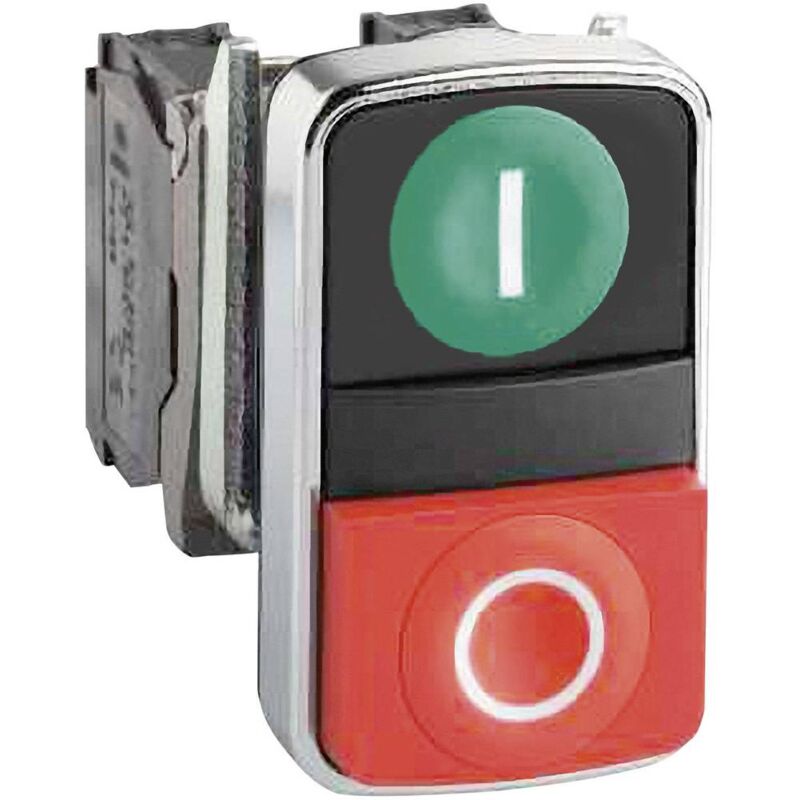 foto del prodotto schneider electric zb4ba7341 harmony zb4ba7341 pulsante doppio piatto 2 tasti verde, rosso sblocco a pressione 1 pz.