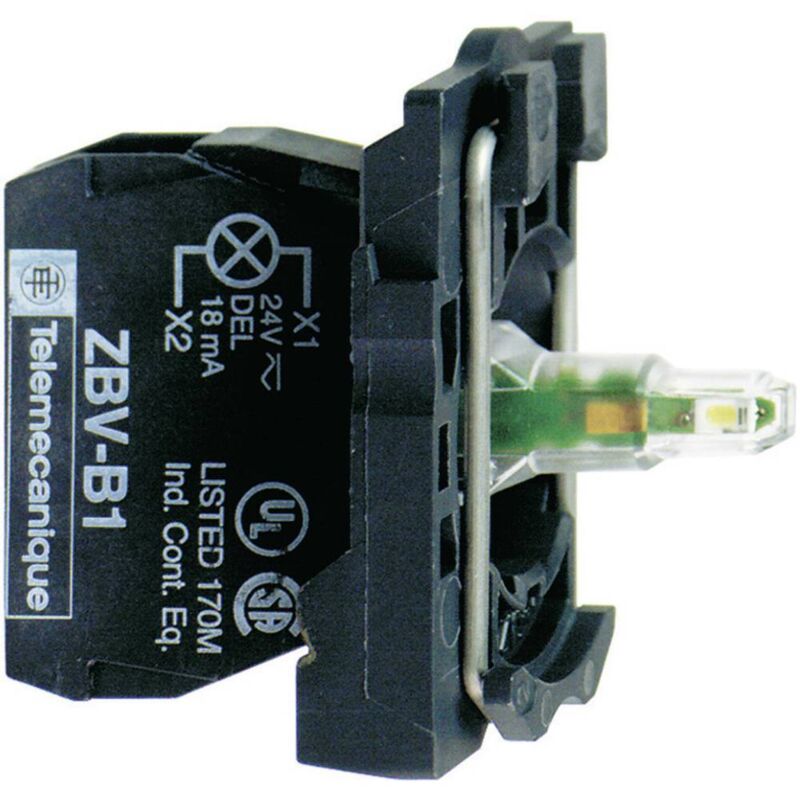 foto del prodotto schneider electric zb5avb1 elemento led con adattatore di montaggio, con portalampada bianco 24 v dc, 24 v ac 1 pz.