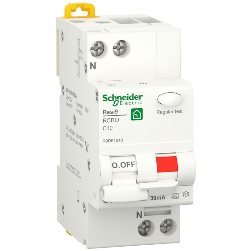 foto del prodotto schneider interruttore magnet. differ. 1p nc 10a30ma a 2m cod. r9d61610 
