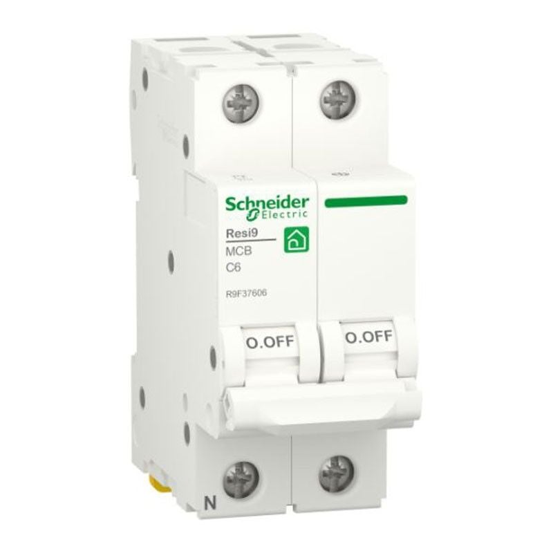 foto del prodotto schneider interruttore magnetotermico 6a 1p n 4,5ka c 2 moduli r9f37606