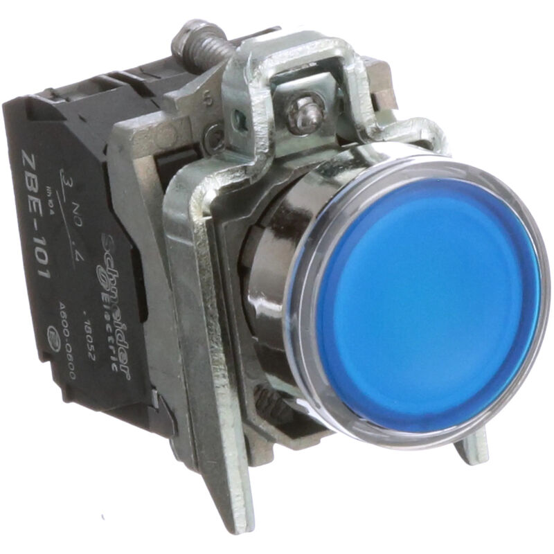 foto del prodotto schneider pulsante luminoso blu 22 filoghiera ad impulso 24v 1no 1nc