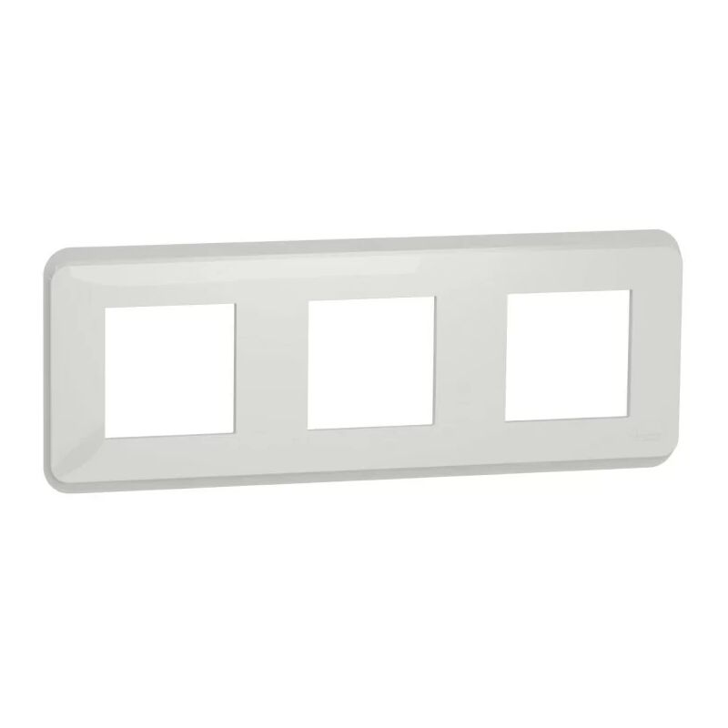 foto del prodotto schneider unica pro nu400618 piastra di copertura - bianco con finiture trasparenti - 3x2 moduli - 3 stazioni