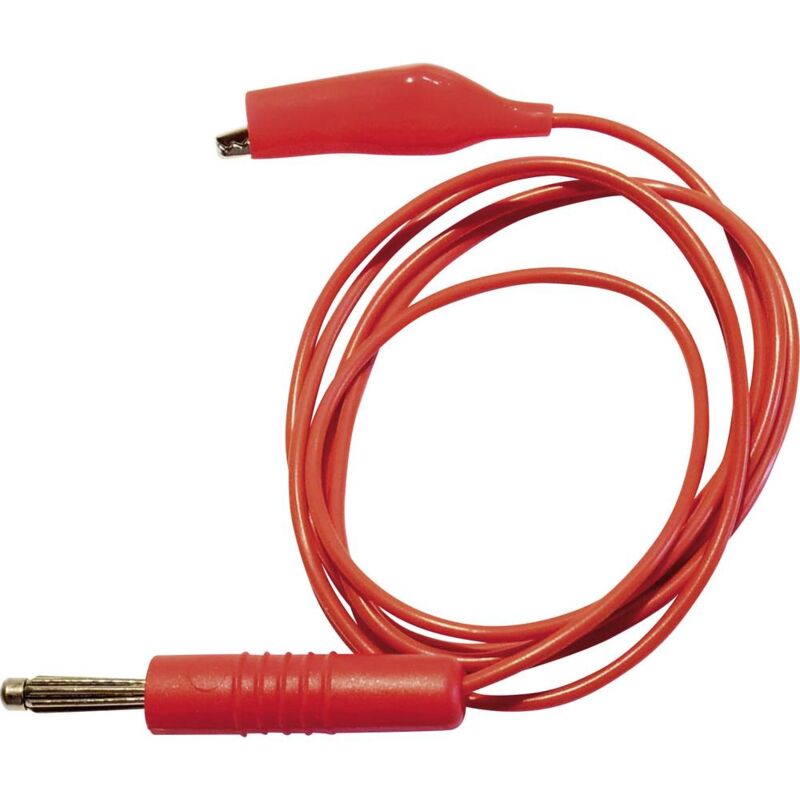 foto del prodotto schnepp 139769 cavo di misura spina 4 mm morsetto a coccodrillo 1.00 m rosso 1 pz.