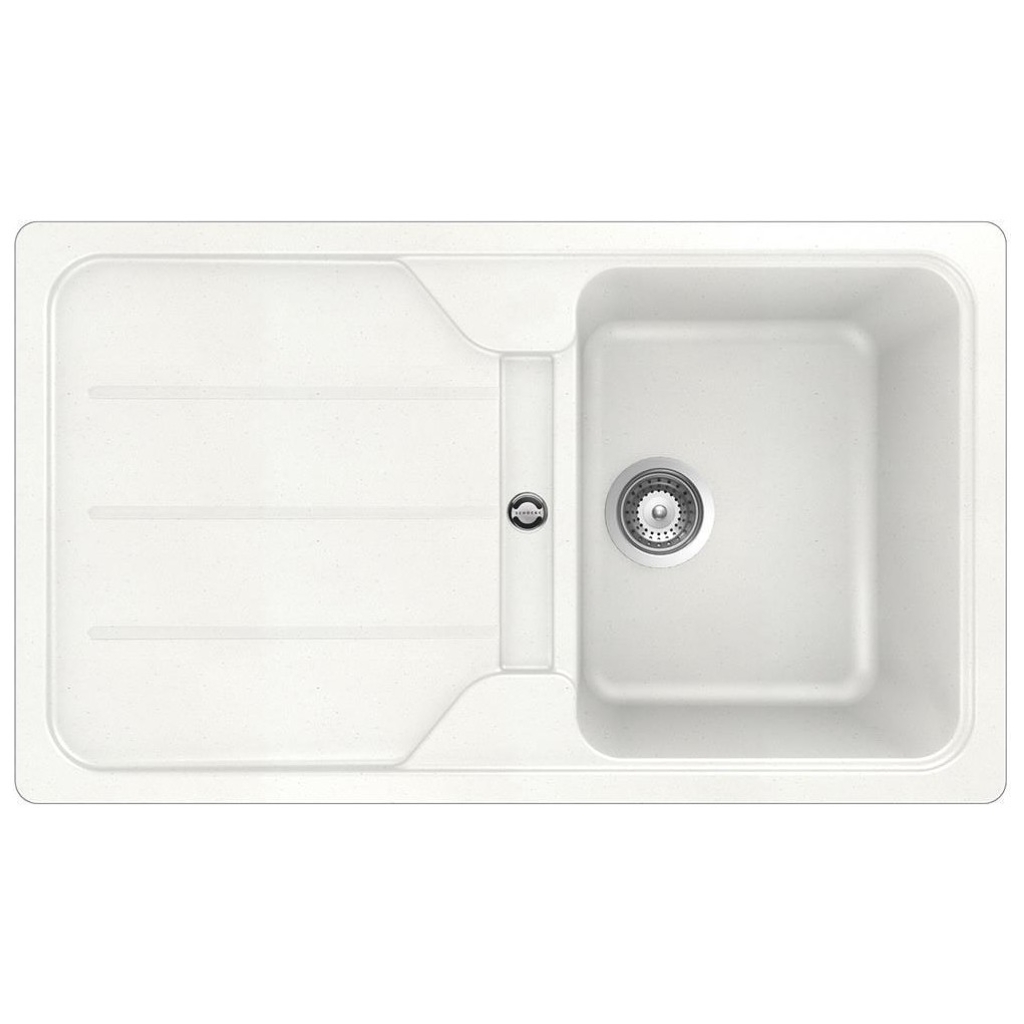 foto del prodotto schock fomd100a07 formhaus lavello incasso 860 x 500 con vasca gocciolatoio a sinistra bianco alpina