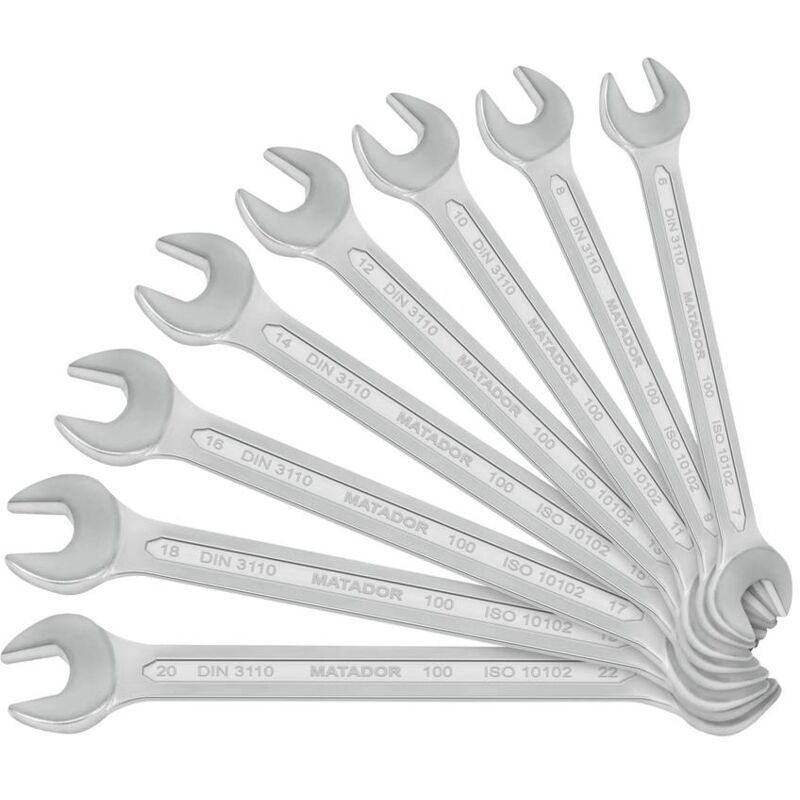 foto del prodotto schraubwerkzeuge 01009080 kit chiavi a forchetta doppie 8 parti misura metrica 6 22 mm matador