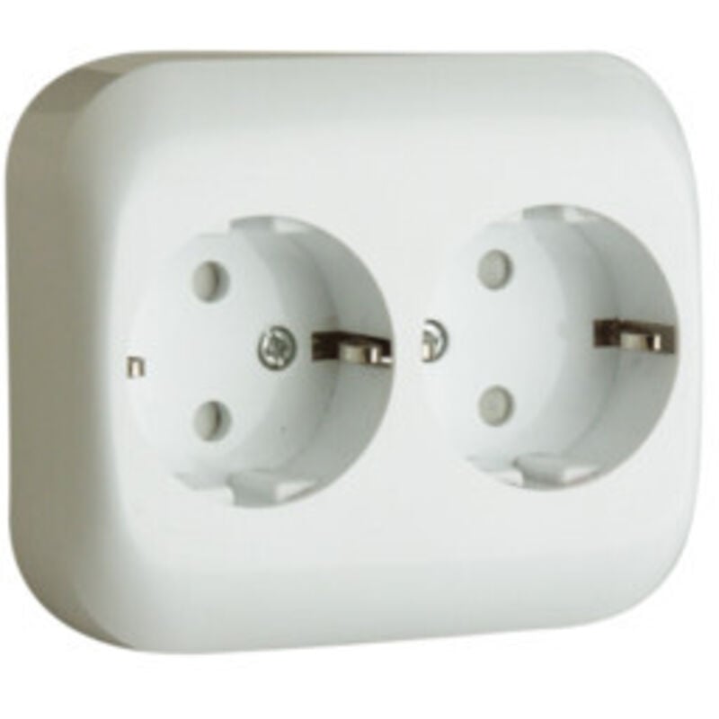 foto del prodotto schuko doppia base, 16a 250v electro dh 36.530 db, bianco, 8430552107155