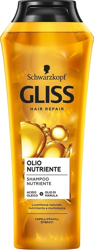 foto del prodotto schwarzkopf - gliss olio nutriente - shampoo nutriente per capelli fragili e sfibrati 250 ml