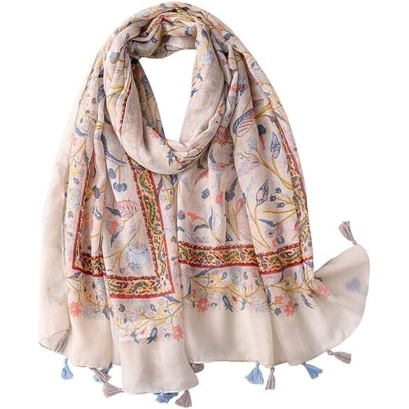 foto del prodotto sciarpe con stampa floreale, eleganti e alla moda, lunghe e morbide, scialli caldi e alla moda, scialli da spiaggia per tutte le stagioni - sollbry