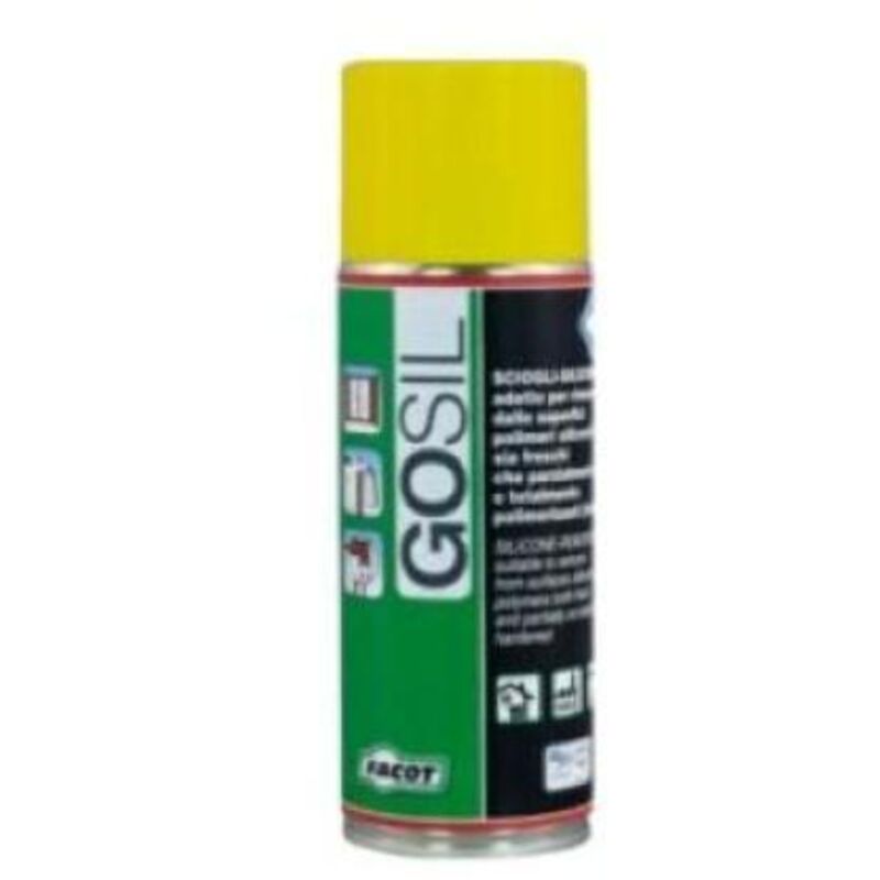 foto del prodotto scioglisilicone in bomboletta spray per rimozione silicone fresco e indurito da vetro e metalli facot go sil gosil400e