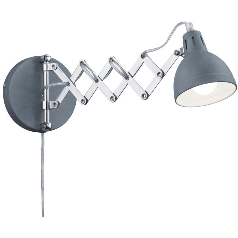 foto del prodotto scissor applique forbice metallo cromato diffusore metallo effetto cemento l. max 53cm