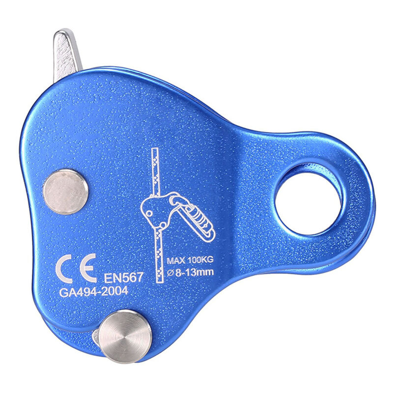 foto del prodotto scivolo da arrampicata, discensore autoadesivo in lega di alluminio blu , fermo per scivolo da arrampicata da 8 13 mm, adatto per arrampicata