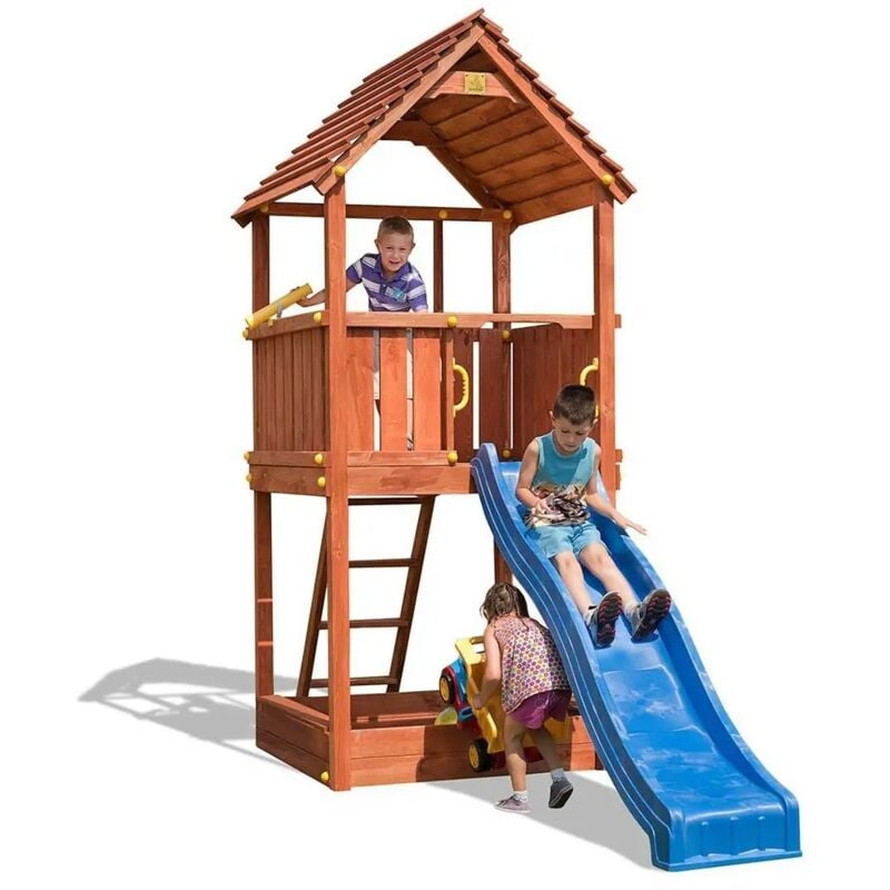 foto del prodotto scivolo in legno fungoo joy gioco per giardino