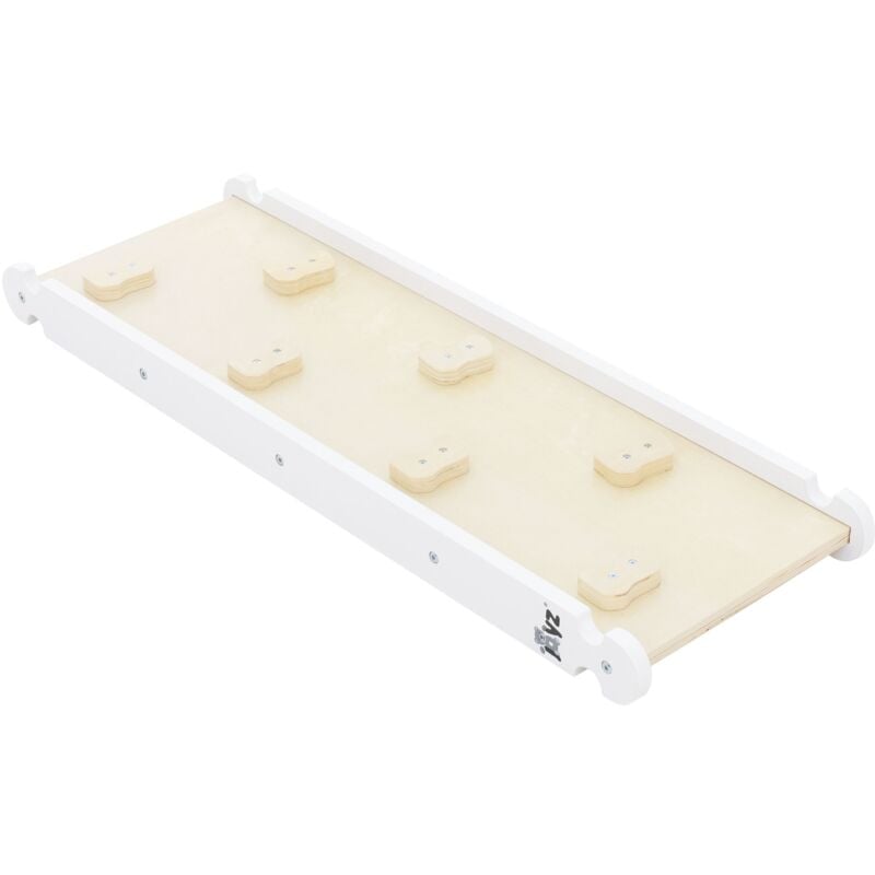 foto del prodotto scivolo per arrampicata con 7 maniglie bianco tavola di scivolo in legno rampa di arrampicata scivolo per interno giocattolo montessoriano per