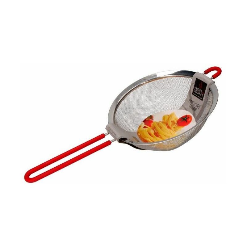foto del prodotto scolapasta in acciaio inox con manico in silicone 20 cm
