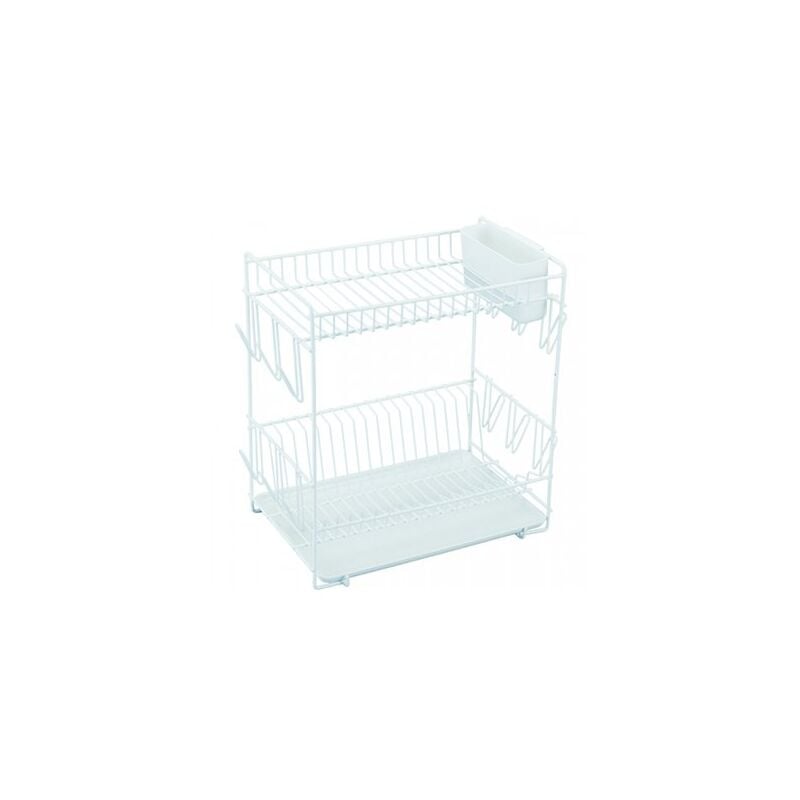 foto del prodotto scolapiatti 444 in plastica. bianco con vassoio grande 88980