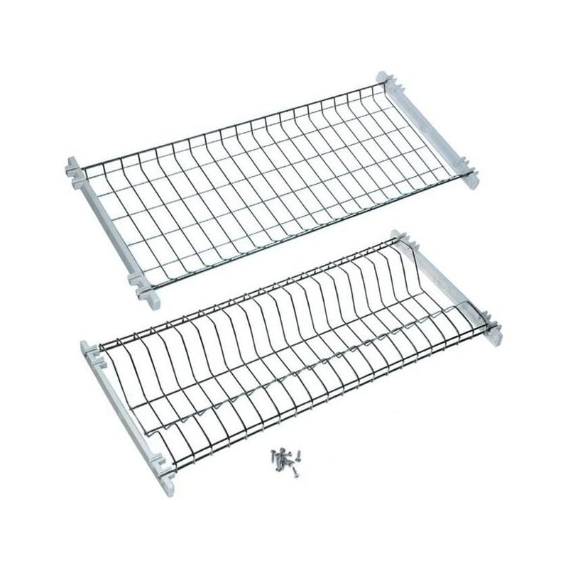 foto del prodotto scolapiatti acciaio inox 18 8 2 piani per pensili 76 cm