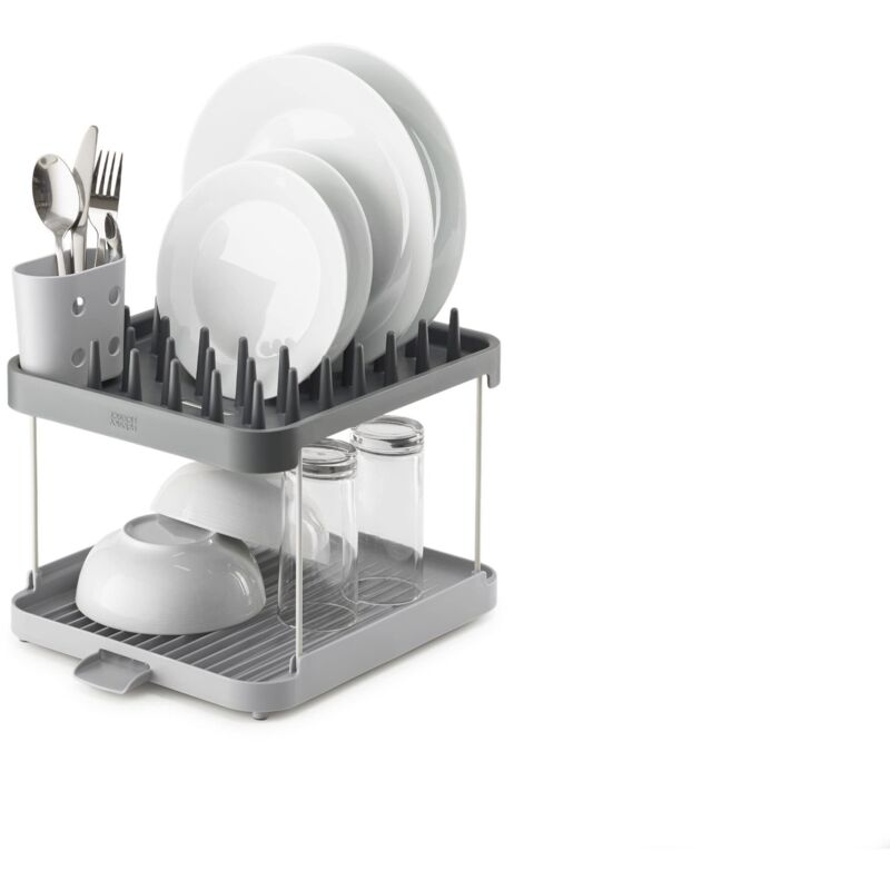 foto del prodotto scolapiatti dede 2 livelli, joseph joseph, duo, ideale per spazi compatti, con beccuccio di scarico de, vassoio portaposate estraibile e struttura