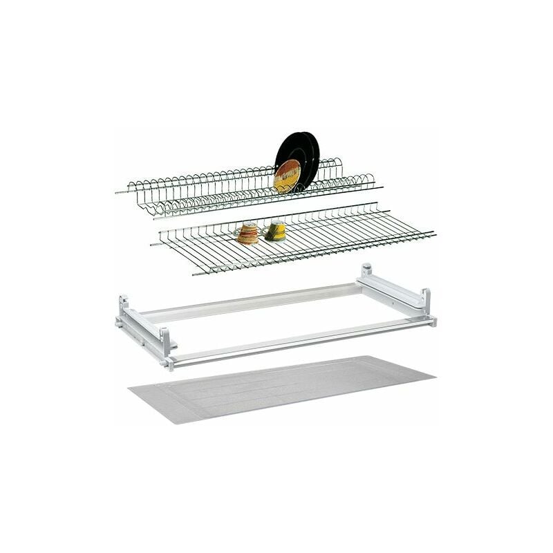 foto del prodotto scolapiatti per pensile da 90 cm in kit ripiani cromato cm. 86 df 7930746