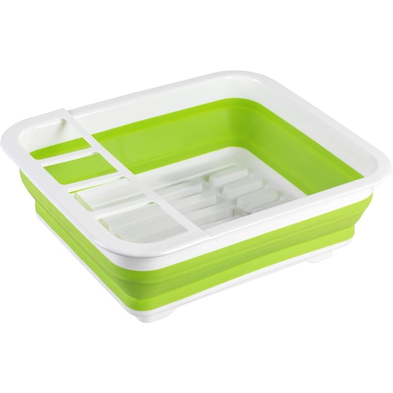 foto del prodotto scolapiatti pieghevole bianco verde, polipropilene, 36.5 x 13 x 31 cm, bianco wenko