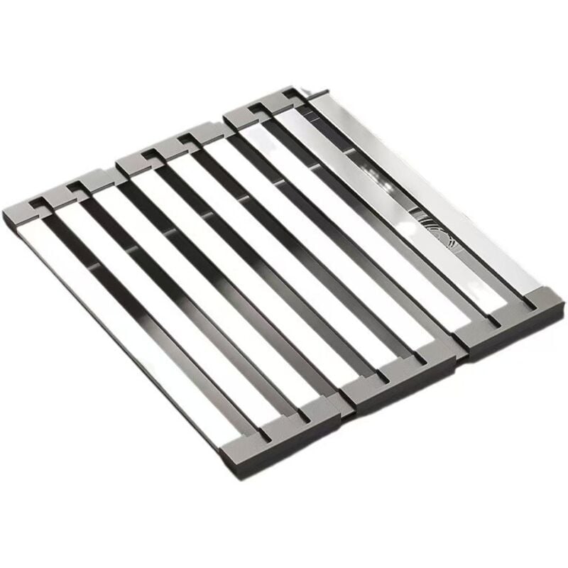 foto del prodotto scolapiatti pieghevole grande, acciaio inossidabile, lavabile in lavastoviglie, anticorrosione, 35 x 32,5 cm, acciaio inossidabile