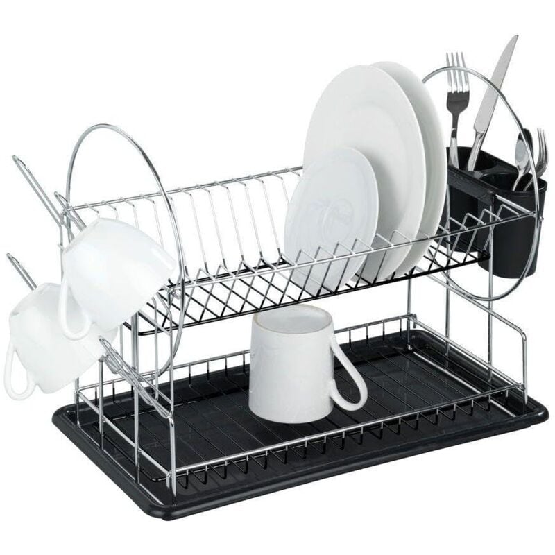 foto del prodotto scolapiatti premium duo , metallo cromato, 52 x 36 x 24 cm, argento lucido wenko