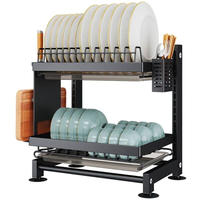 foto del prodotto scolapiatti, scolapiatti, organizzatori da cucina multifunzionali e rastrelliera portaoggetti, scolapiatti da cucina sopra il lavello, scolapiatti