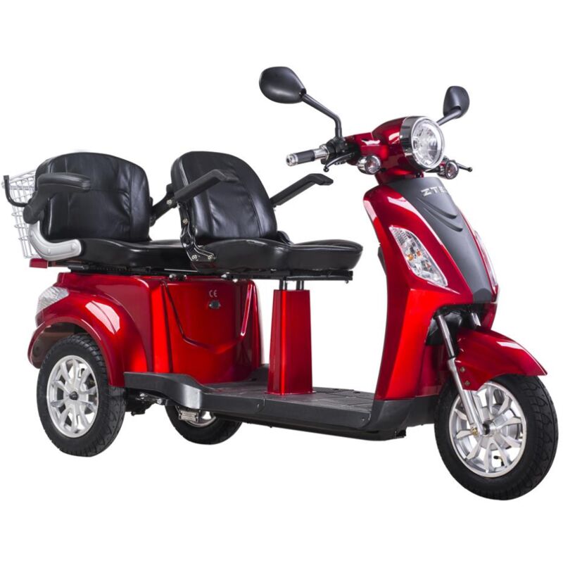 foto del prodotto scooter z tech zt 18 trilux plus 3 ruote 2 posti differenziale per anziani rosso