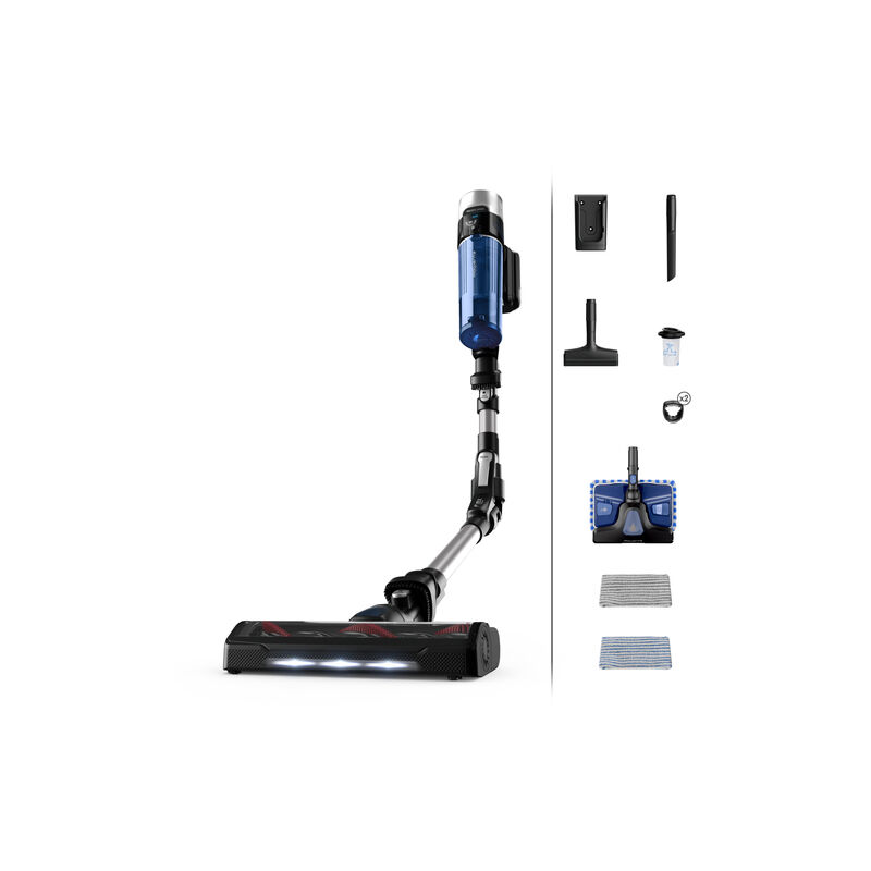foto del prodotto scopa elettrica ricaricabile x force flex 9.60 rh20c0 senza sacco capacit 0,4 litri secco e bagnato autonomia fino a 60 minuti colore argento blu