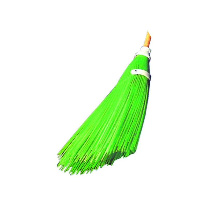 foto del prodotto scopa netturbino a fili verde in polipropilene con taglio inclinato cm.58h. peso gr.550