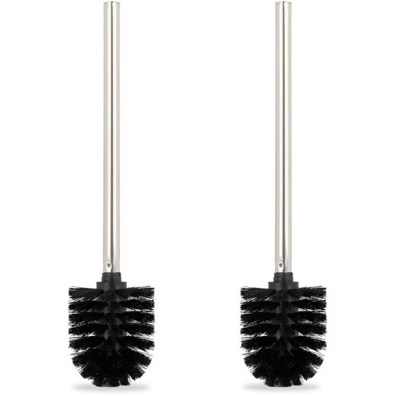 foto del prodotto scopini da bagno, set da 4 ricambi, spazzole intercambiabili, senza porta scopino, hxd 36x8 cm, nero