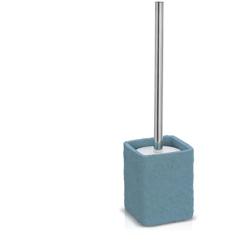 foto del prodotto scopino bagno da appoggio turchese cobalto in resina effetto pietra