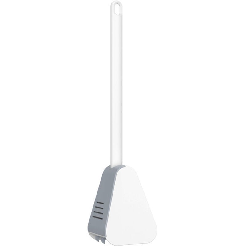 foto del prodotto scopino da golf per wc, testina flessibile per la pulizia del wc, scopino con manico lungo e supporto, scopino da golf per wc bianco - sollbry