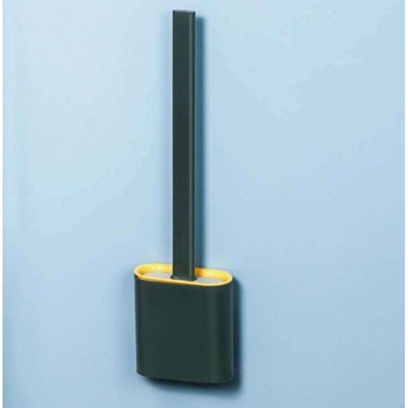 foto del prodotto scopino per wc in silicone, scopino per wc con supporto ad asciugatura rapida, scopino per wc con manico lungo staccabile, scopino per wc da