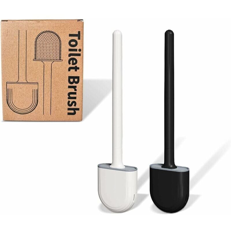 foto del prodotto scopino per wc ymyny set di 2 scopini per wc piatti in silicone, scopino e supporto per wc, scopino da parete, kit per la pulizia del bagno ad