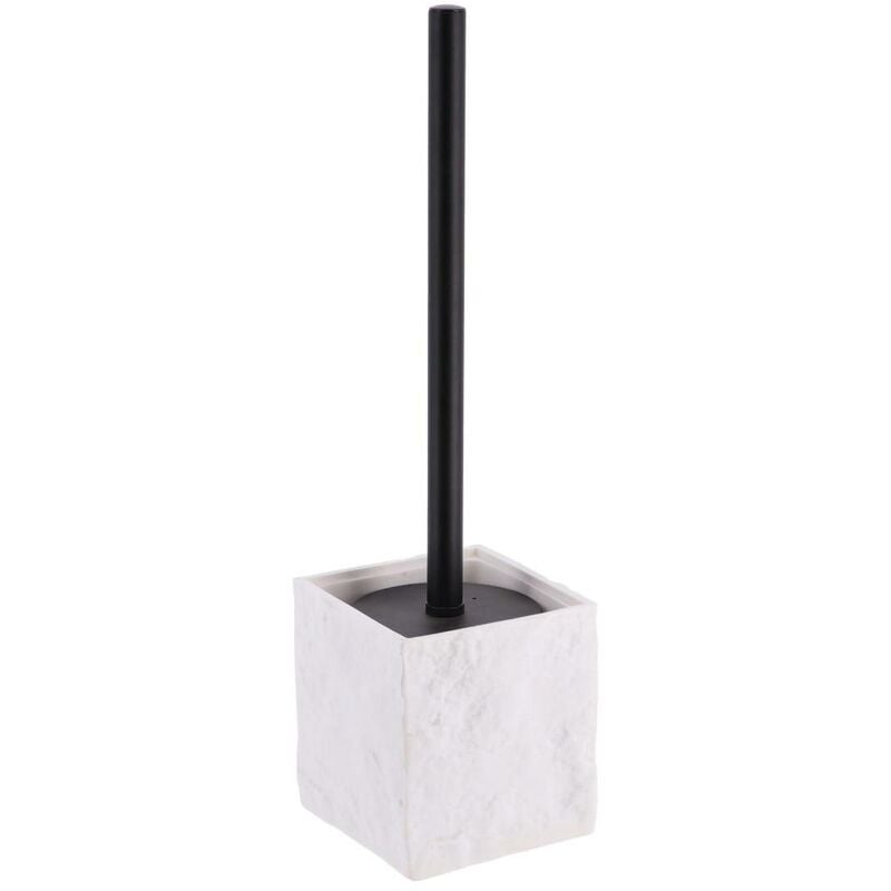 foto del prodotto scopino quadrato in poliresina con effetto pietra nero opaco bianco tendance