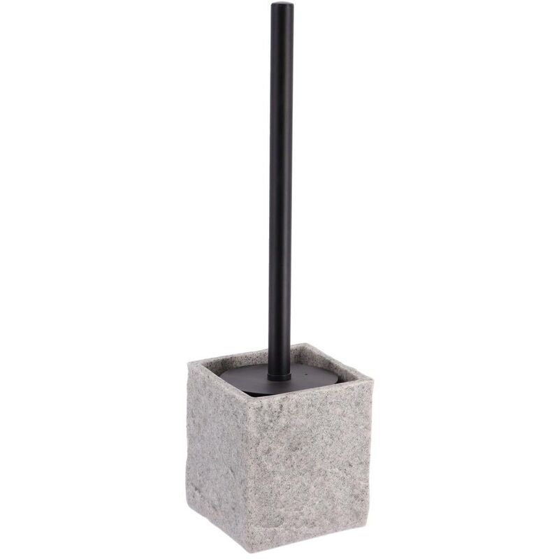 foto del prodotto scopino quadrato in poliresina con effetto pietra nero opaco grigio tendance