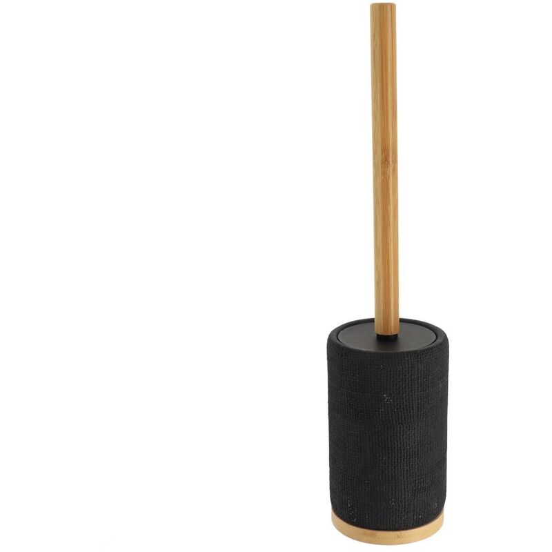 immagine 0 del prodotto scopino rotondo in poliresina con effetto rete e gambo in bamb nero tendance