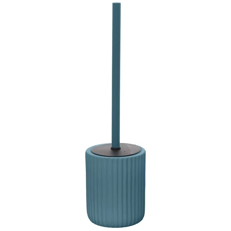 foto del prodotto scopino wc blu in ceramica soft touch con setole nere spring