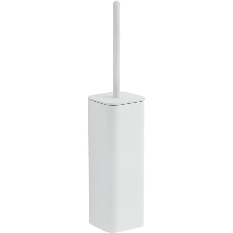 foto del prodotto scopino wc con ciuffo in setole da appoggio in ottone, acciaio inox e cromall 3234 gedy serie outline bianco opaco
