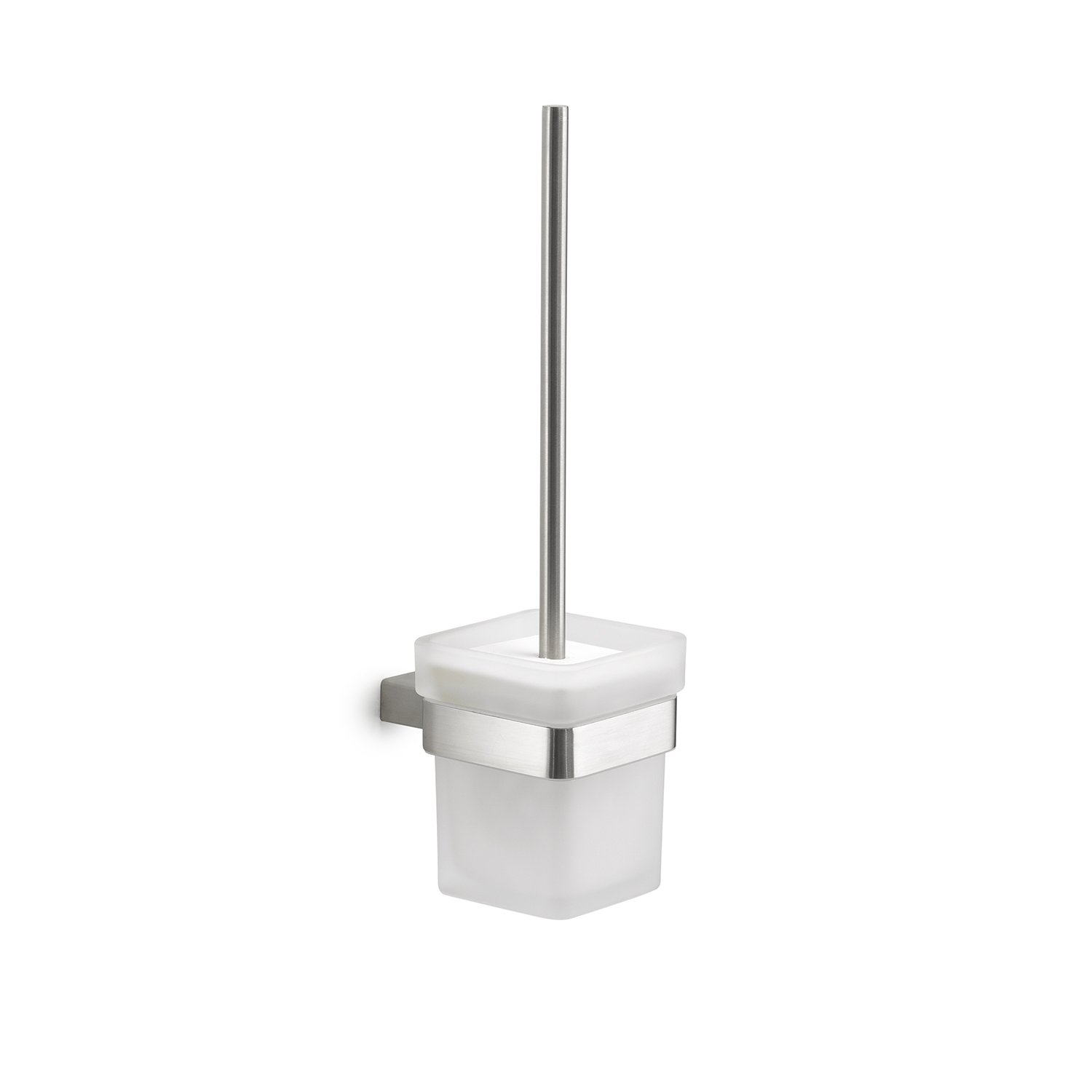 foto del prodotto scopino wc con ciuffo in setole da muro in acciaio inox aisi 304 e cromall a533 03 gedy serie maui satinato
