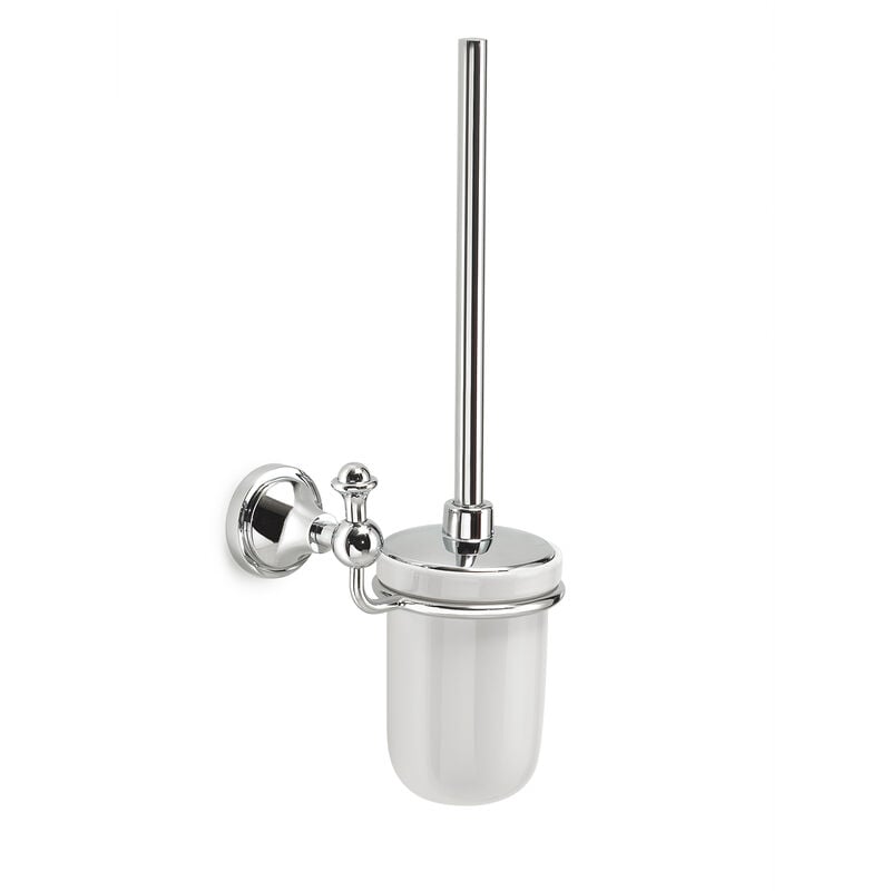foto del prodotto scopino wc con ciuffo in setole da muro in acciaio inox e cromall nv33 03 gedy serie nevis cromato