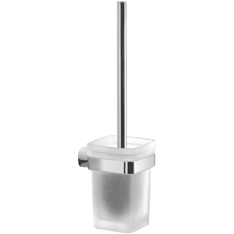 foto del prodotto scopino wc con ciuffo in setole da muro in acciaio inox e cromall st33-03 gedy serie stelvio cromato
