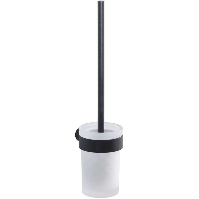 foto del prodotto scopino wc con ciuffo in setole da muro in ottone e cromall pi33 03 gedy serie pirenei nero opaco