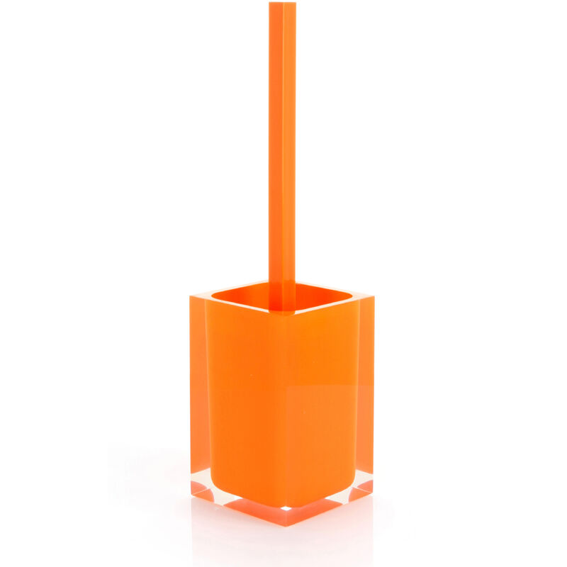 foto del prodotto scopino wc d appoggio con ciuffo in setole linea rainbow gedy ra33 arancio