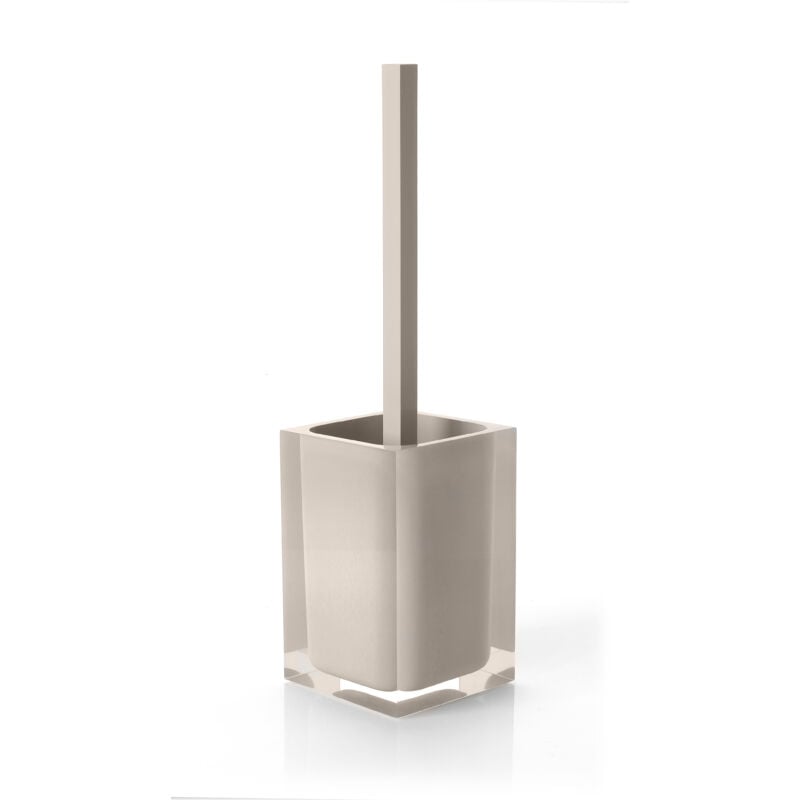 foto del prodotto scopino wc d appoggio con ciuffo in setole linea rainbow gedy ra33 tortora chiaro