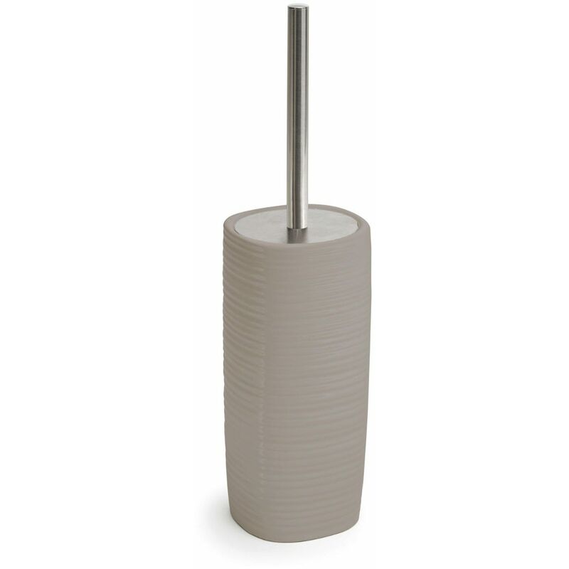 foto del prodotto scopino wc da appoggio tortora chiaro in ceramica calla