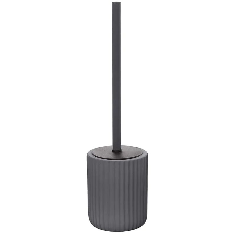 foto del prodotto scopino wc grigio in ceramica soft touch con setole nere spring