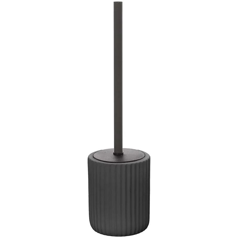 foto del prodotto scopino wc nero in ceramica soft touch con setole nere spring