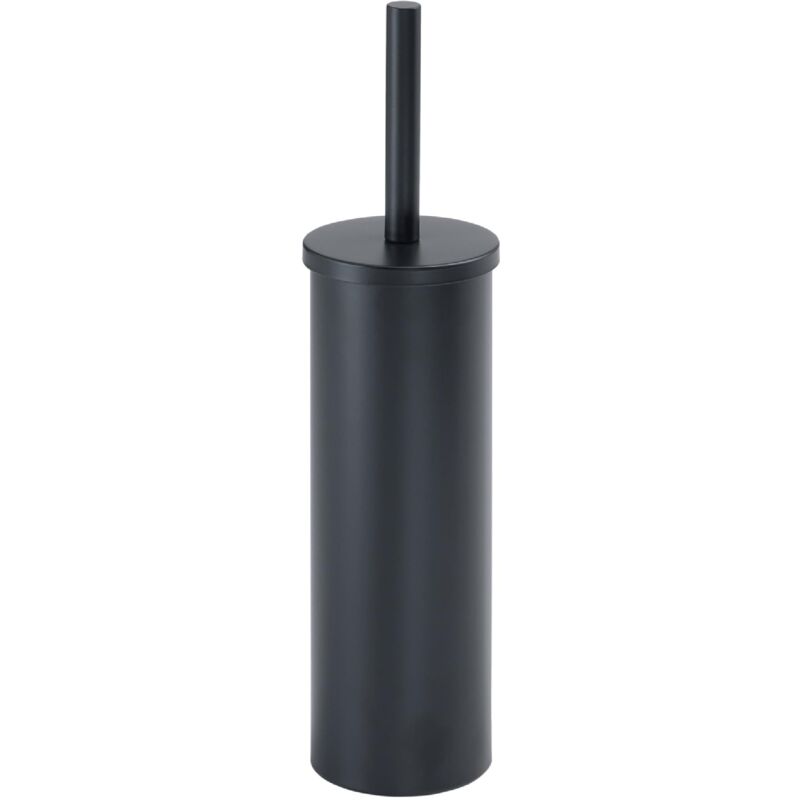 foto del prodotto scopino wc tonga, scopettino bagno da terra in acciaio inox e cromall, nero matt, 9,1x9,1x37,7cm gedy